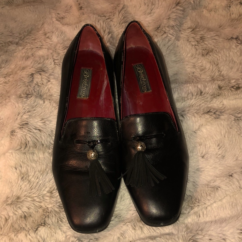 Brighton NOHO BOHO Black leather tassel Loafer.